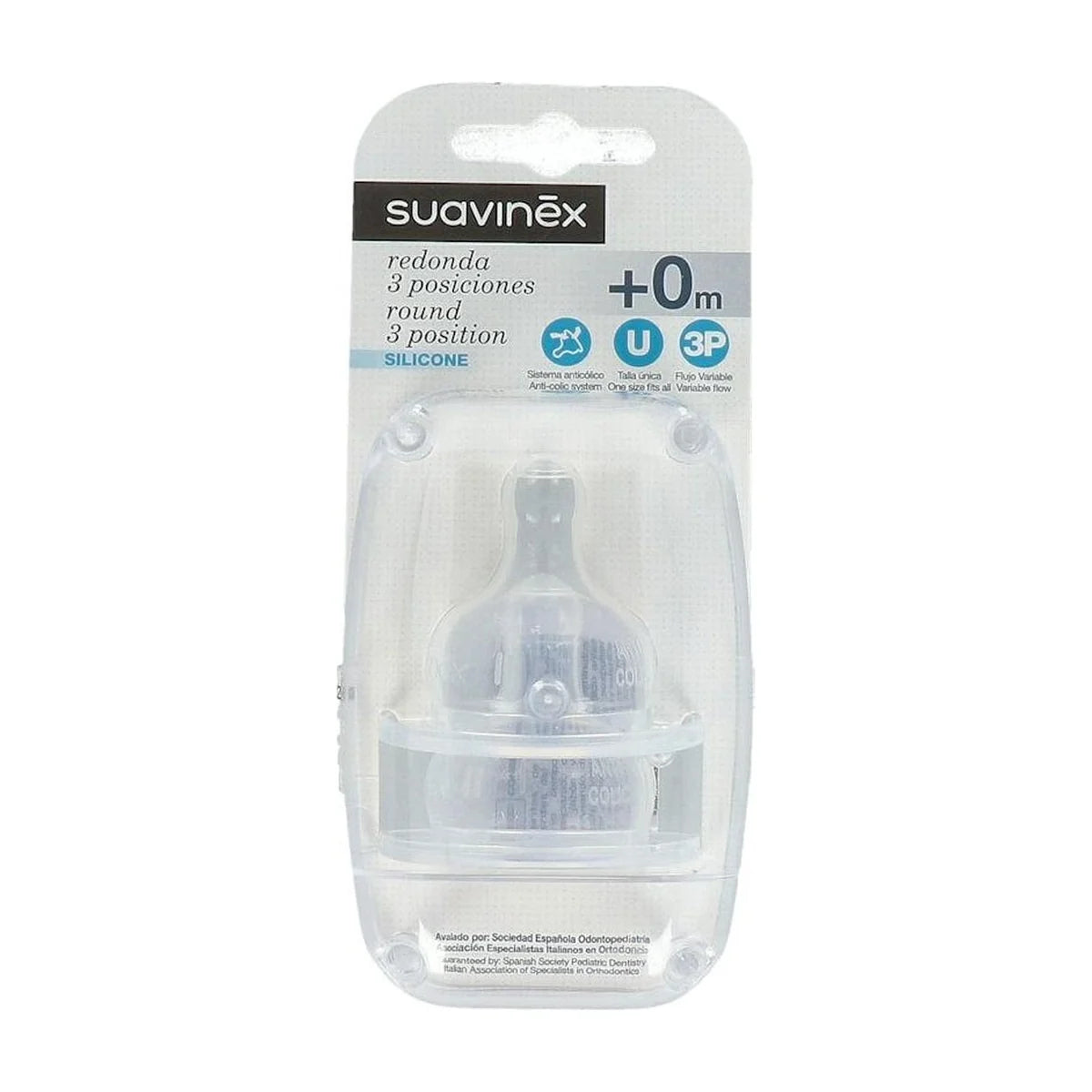 Suavinex Tetinas Redondas 3 Posiciones Silicona 2 Unidades