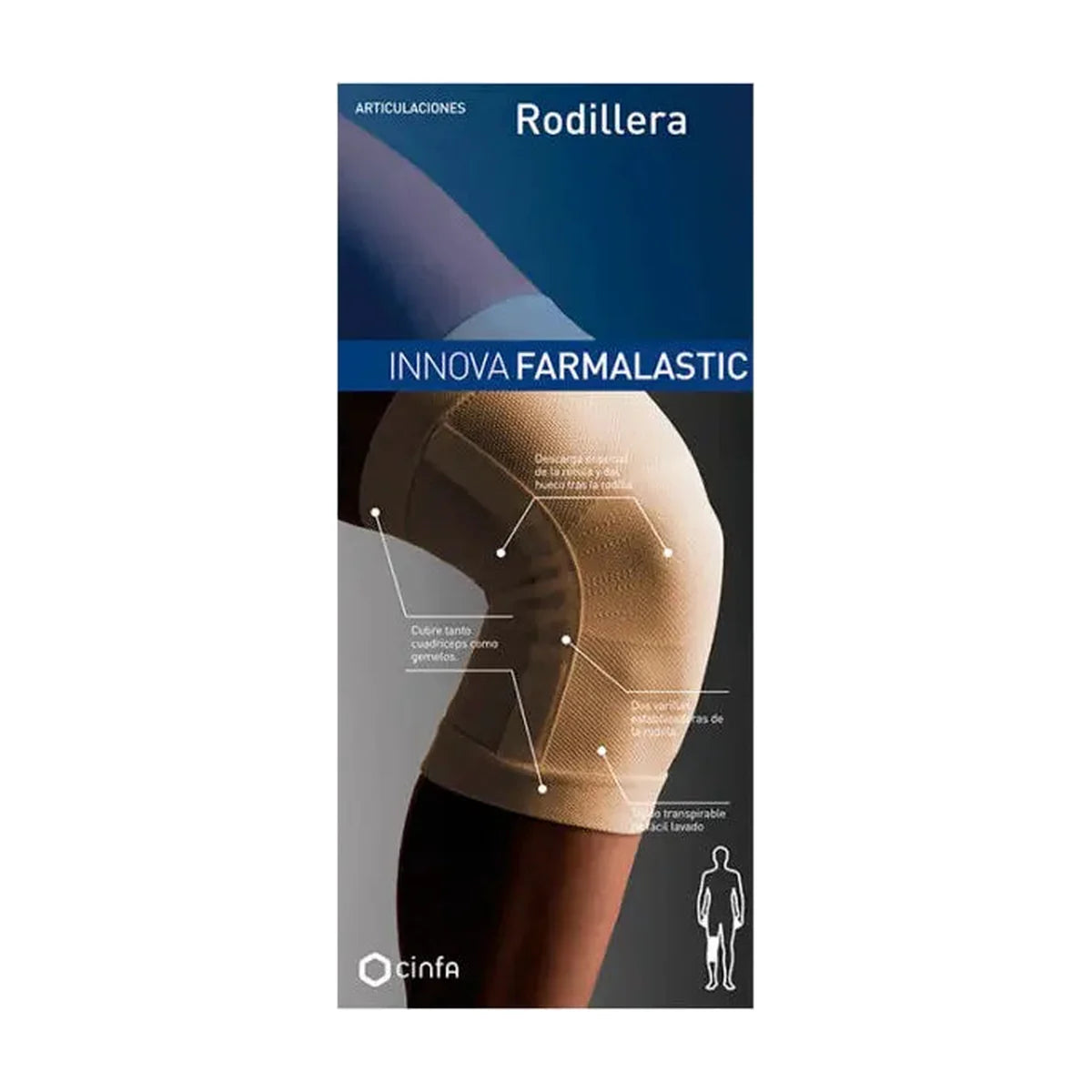 Farmalastic Rodillera Cerrada Compression Tech Grande Beige
