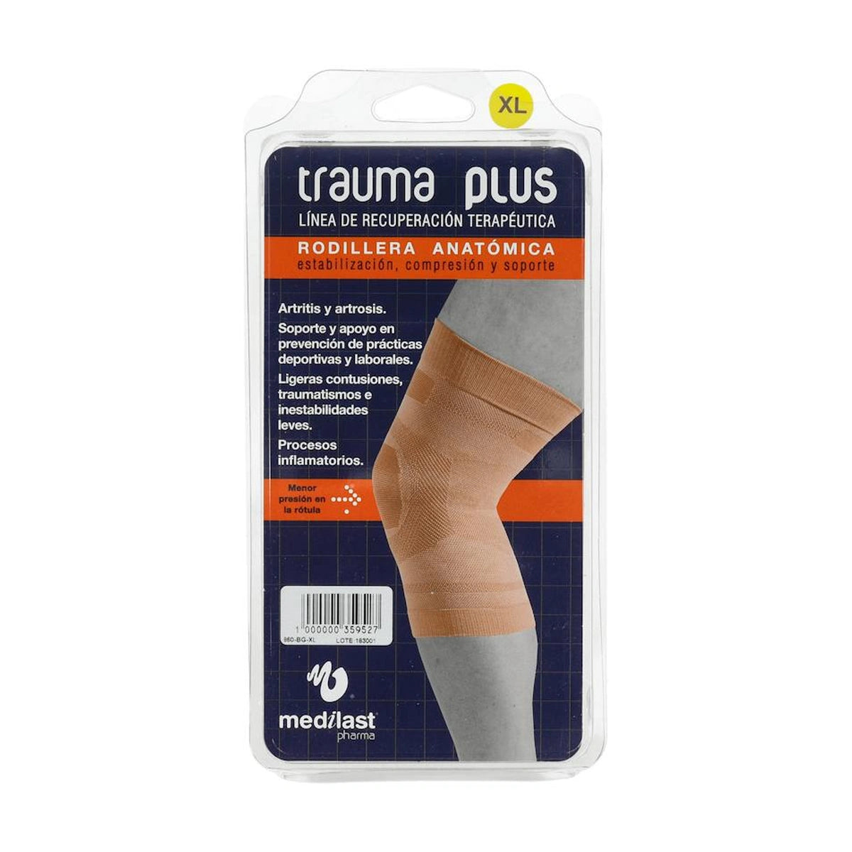 Medilast Trauma Plus 860 Rodillera Anatómica Beige, Talla XL