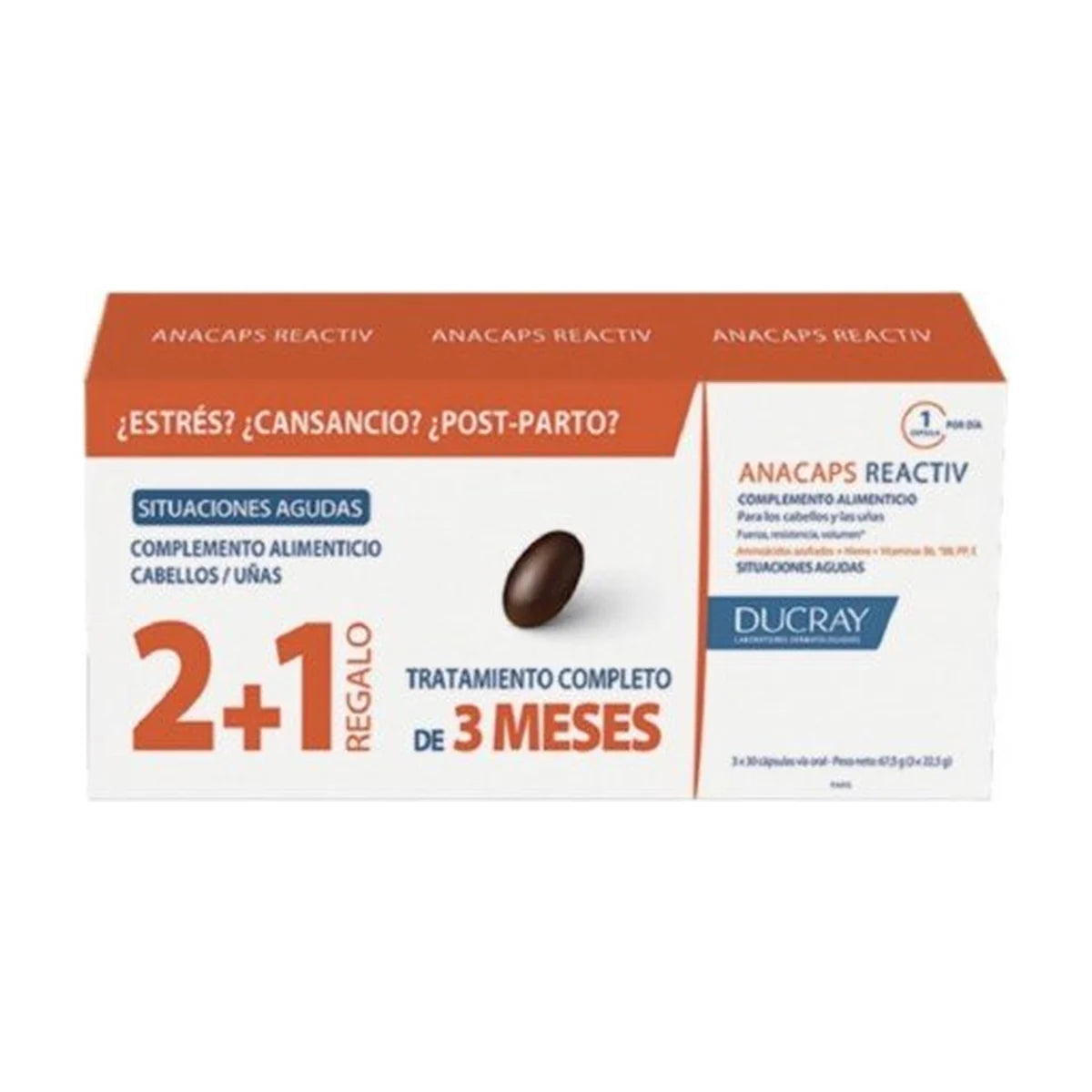Ducray Anacaps Reactiv 3 × 30 cápsulas
