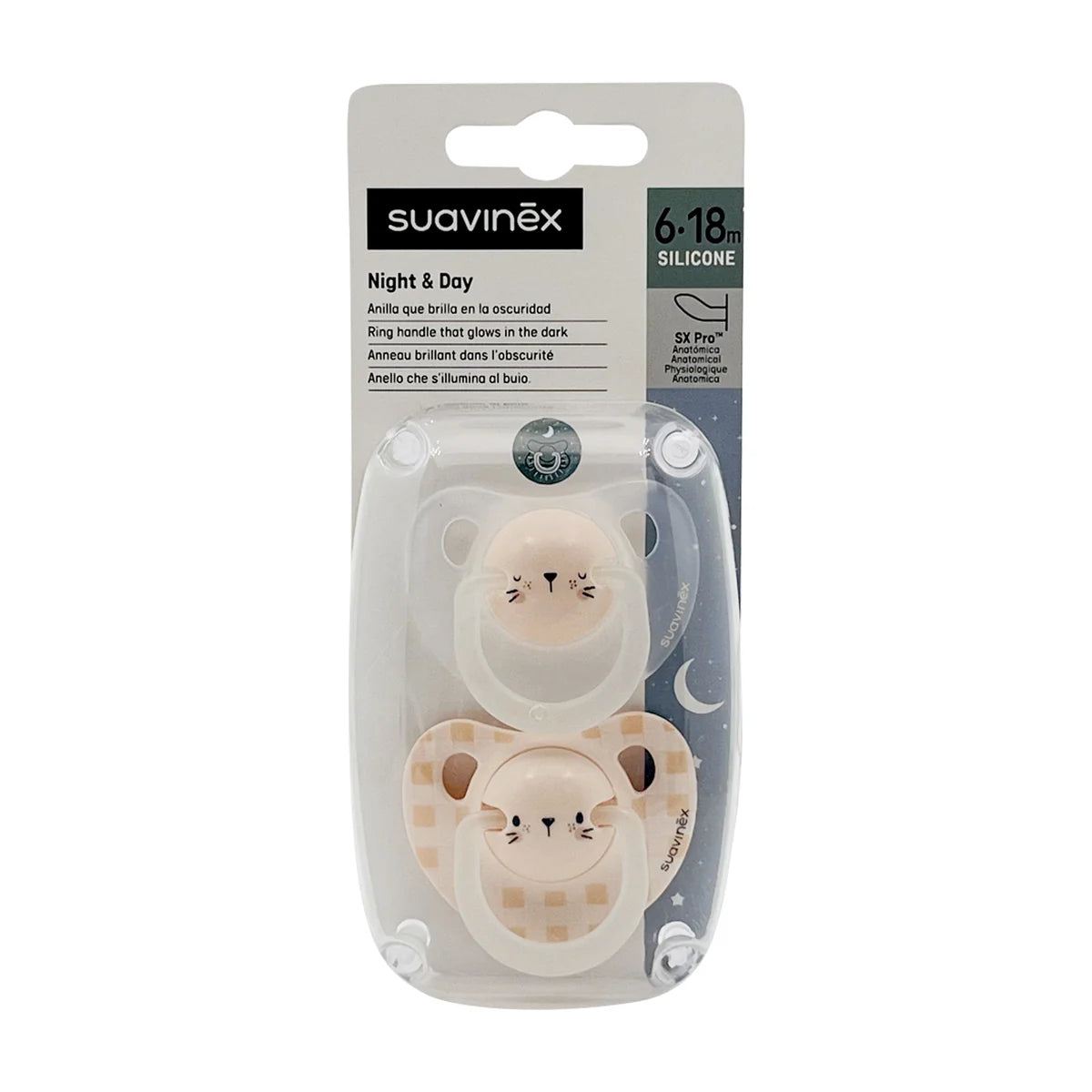 Suavinex Night & Day Chupetes Anatómicos 6 a 18 meses 2 Unidades