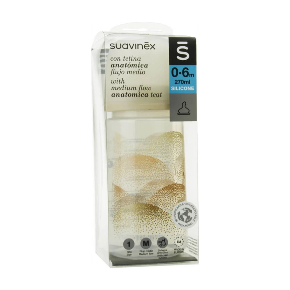 Suavinex Clásico Biberón Anatómico T1M Silicona 270 ml