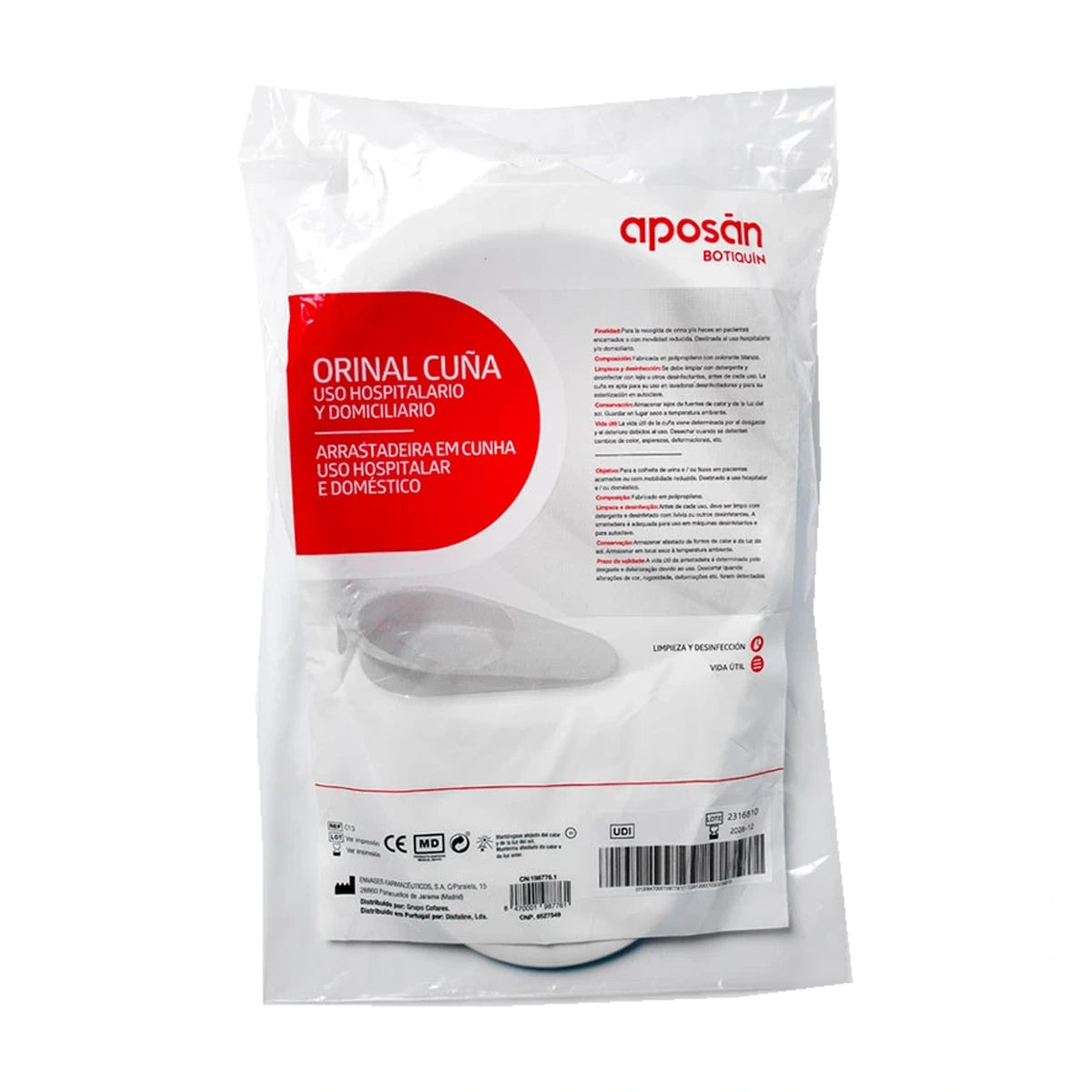 Aposán Orinal Cuña Sanitaria, 2 litros