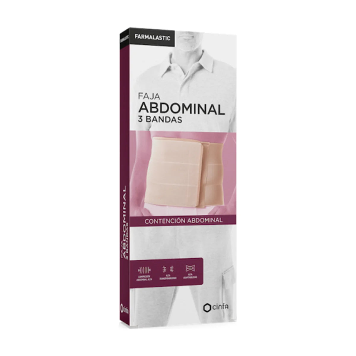 Farmalastic Faja Abdominal 3 Bandas Beige Talla Pequeña