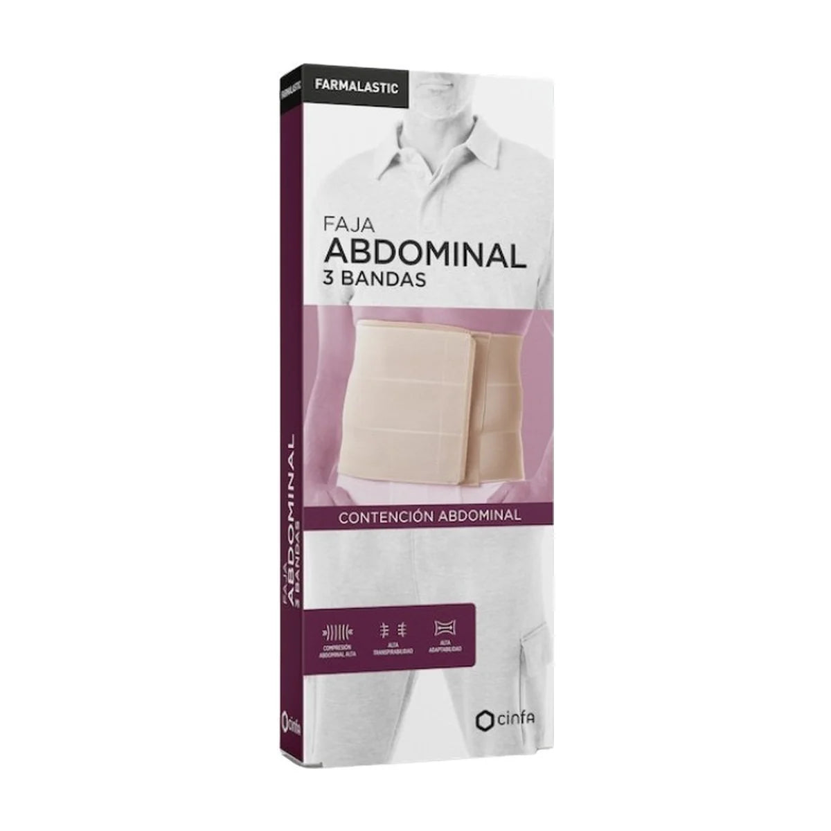 Farmalastic Faja Abdominal 3 Bandas Beige Talla Grande