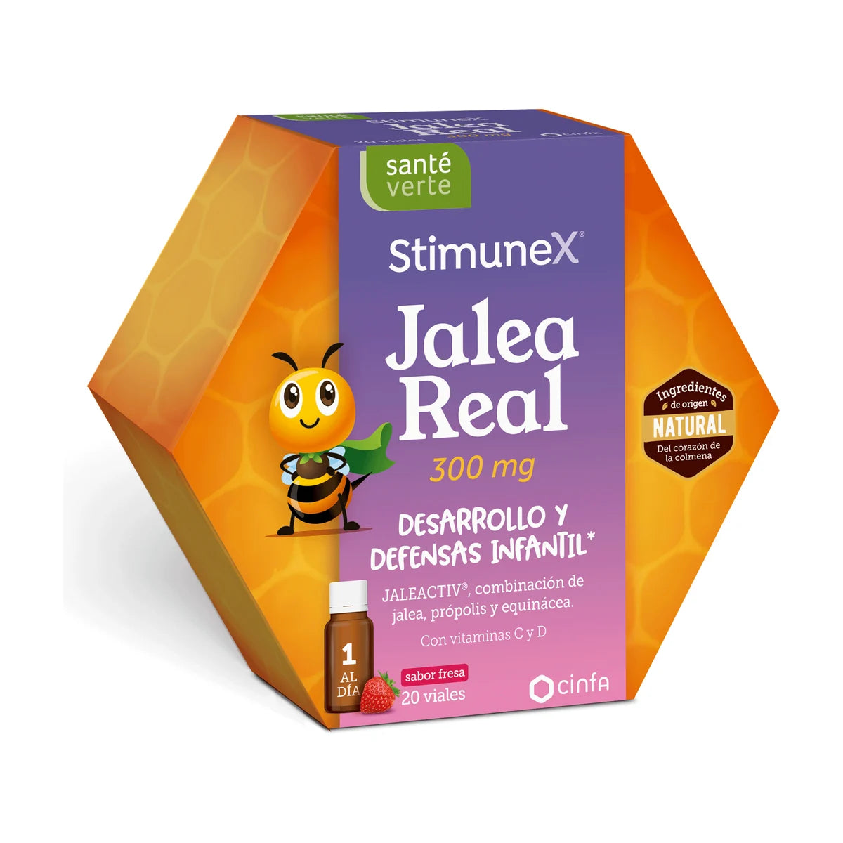 Santé Verte Stimunex Jalea Real Infantil Fresa 20 x 10 ml