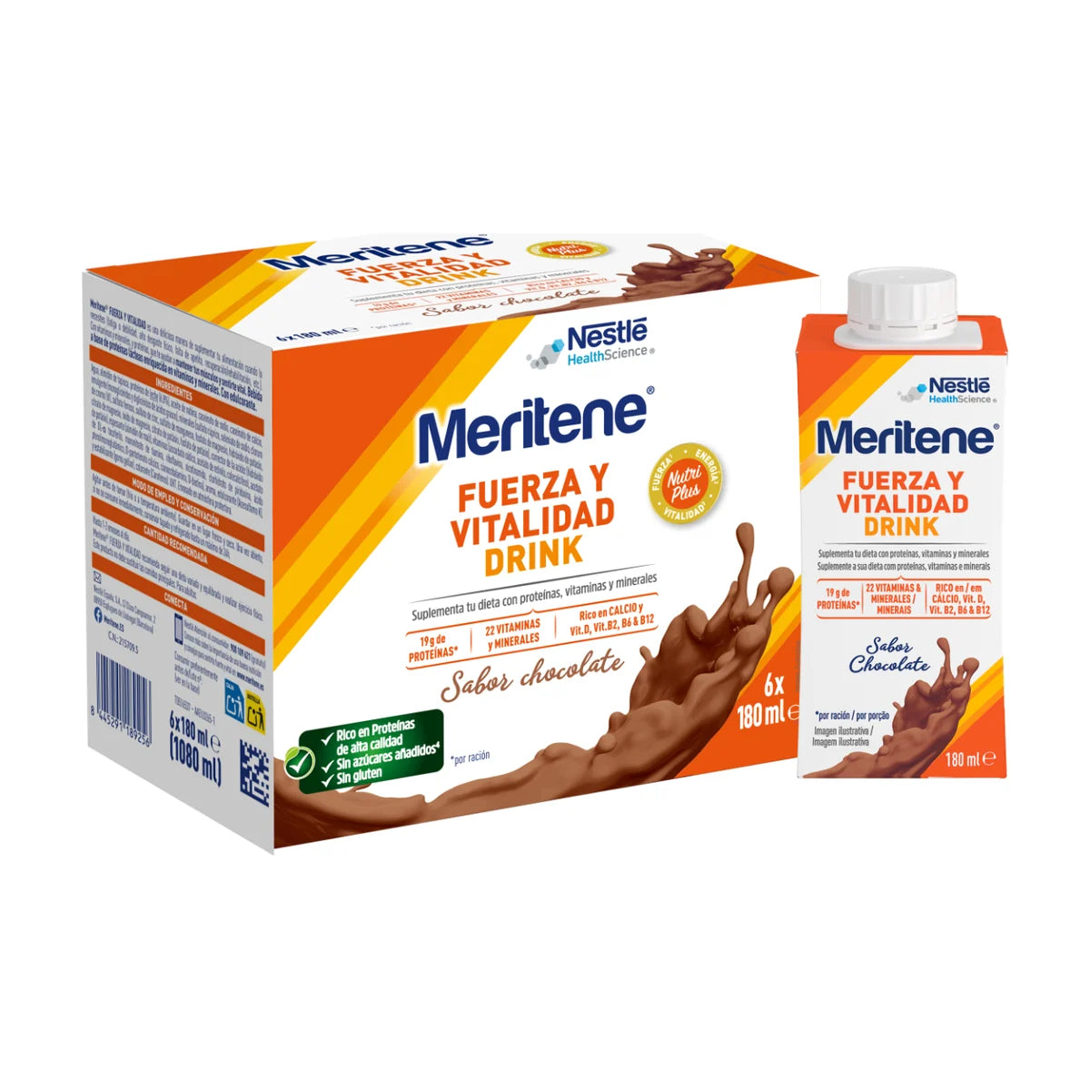 Meritene Fuerza y Vitalidad Drink Chocolate 6 x 180 ml