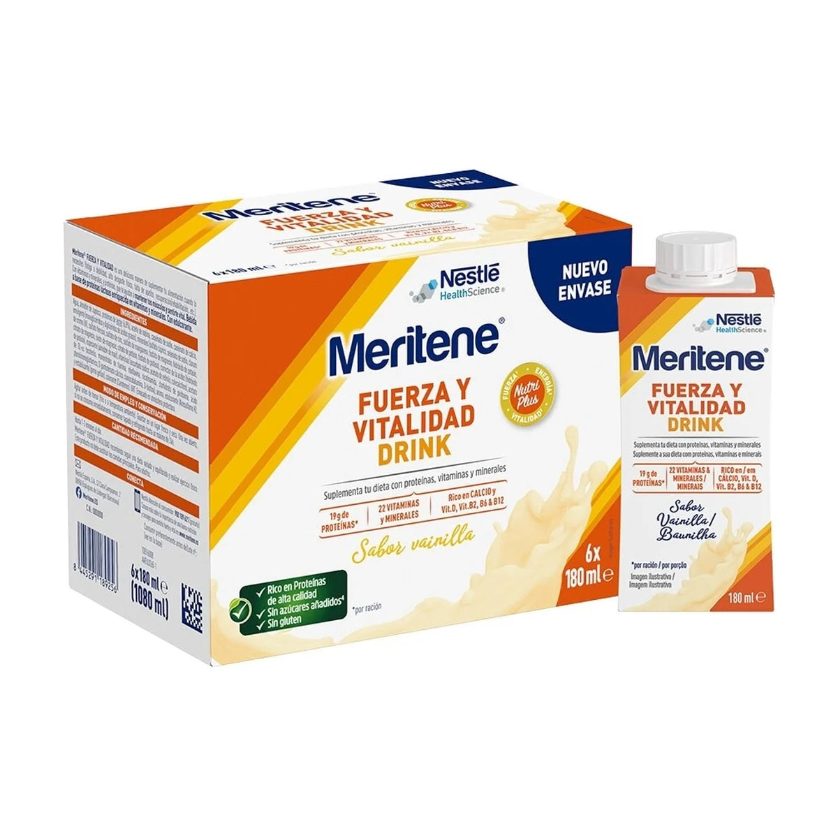 Meritene Fuerza y Vitalidad Drink Vainilla 6 x 180 ml