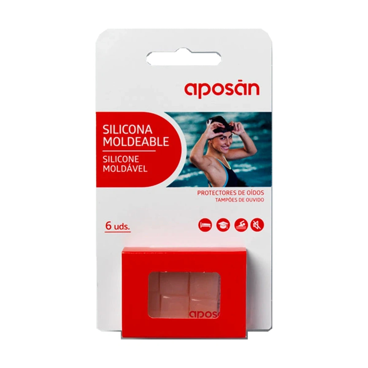 Aposán Tapones de Oídos de Silicona Moldeable, 6 unidades