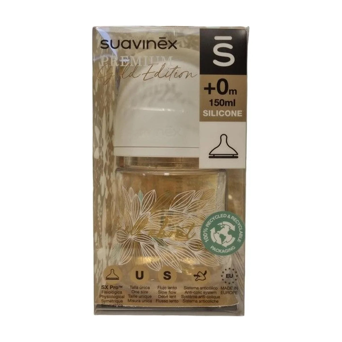 Suavinex Gold Biberón SX Pro Flujo Lento S 150 ml