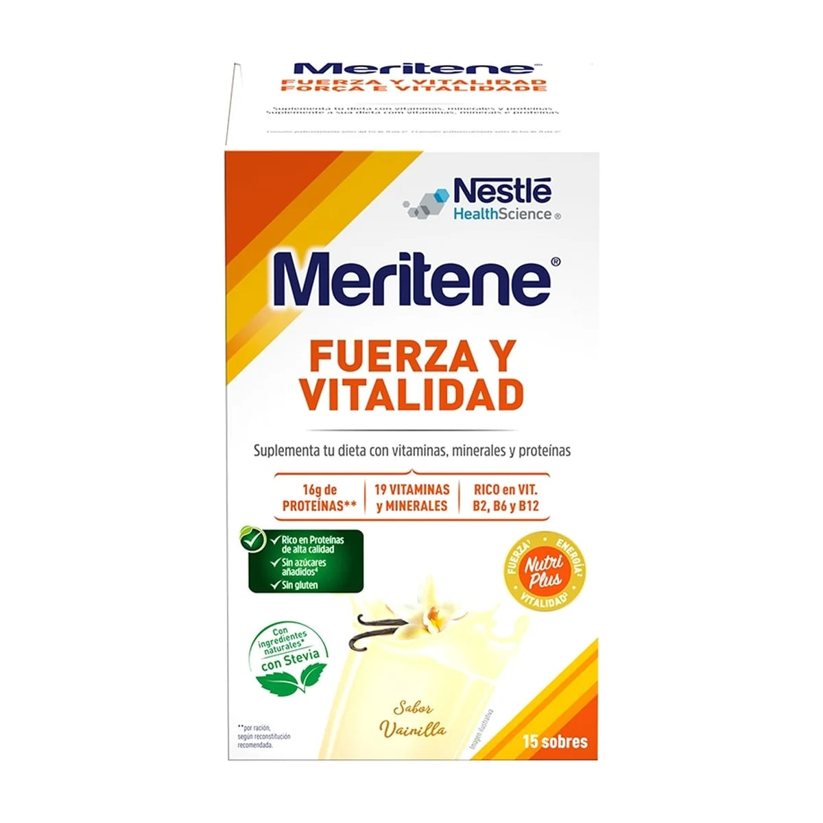 Meritene Fuerza y Vitalidad Batido Vainilla 15 sobres de 30 g
