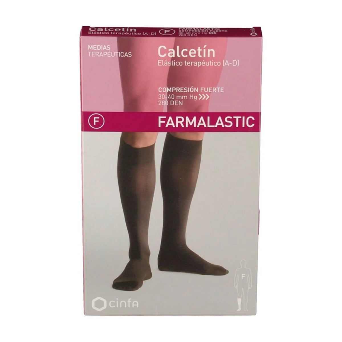 Farmalastic Calcetín Compresión Fuerte Negro, Talla Mediana, 1 unidad
