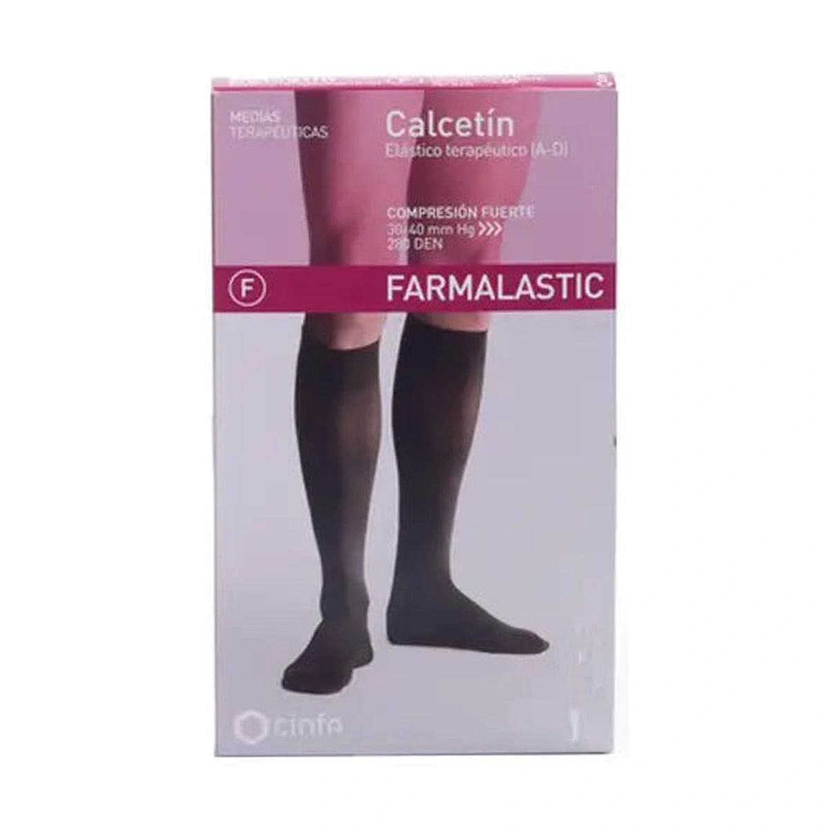 Farmalastic Calcetín Compresión Fuerte Negro, Talla Grande, 1 unidad