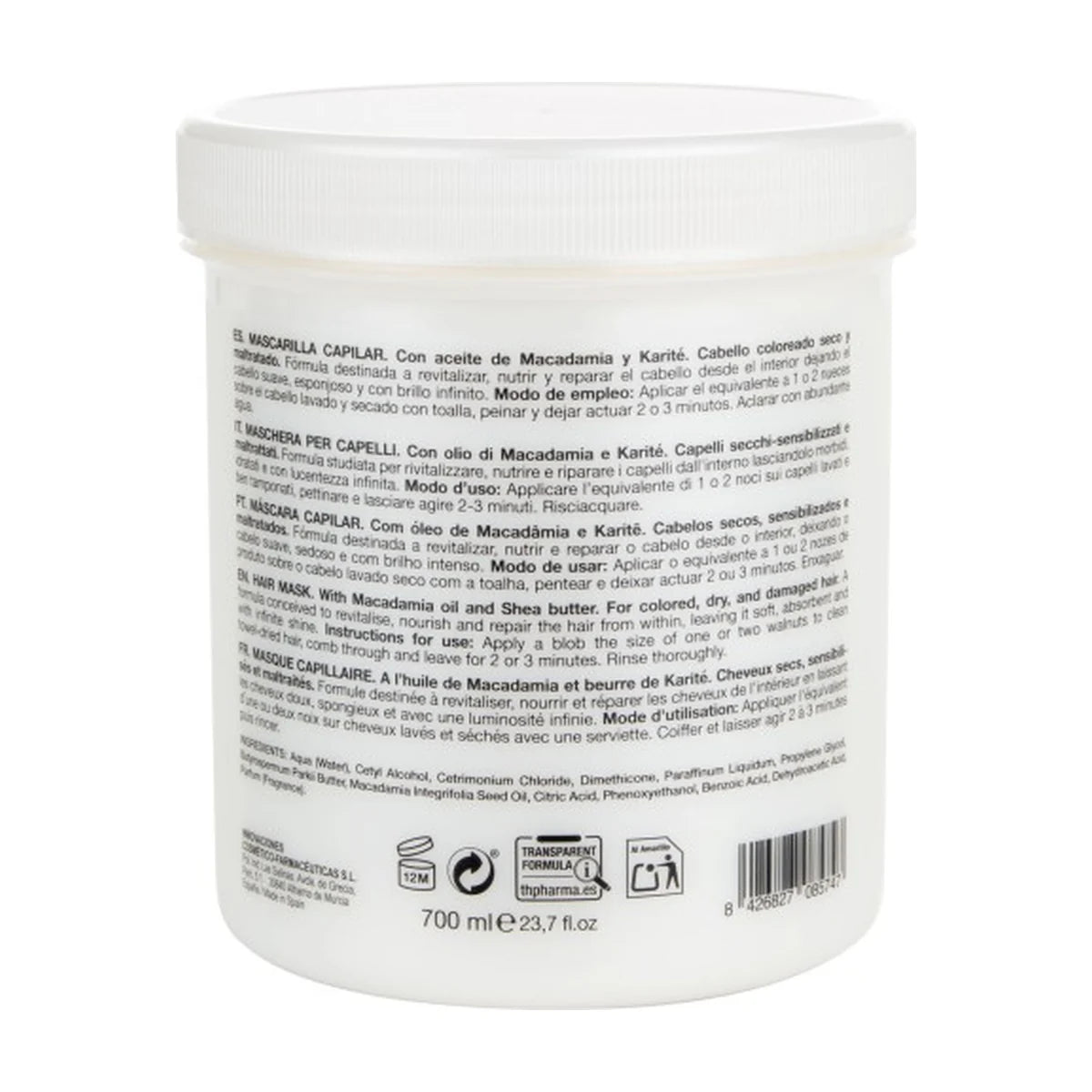 TH Pharma Mascarilla Macadamia y Karité 700 ml - reverso