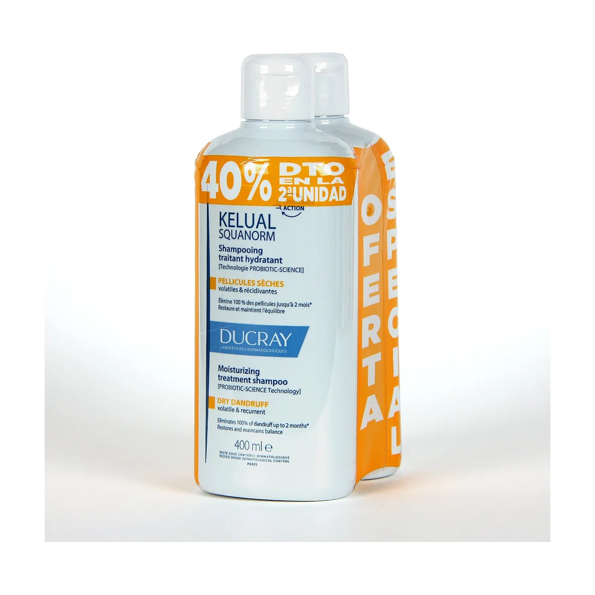 Ducray Kelual Squanorm Champú Caspa Seca Duplo 2 x 400 ml
