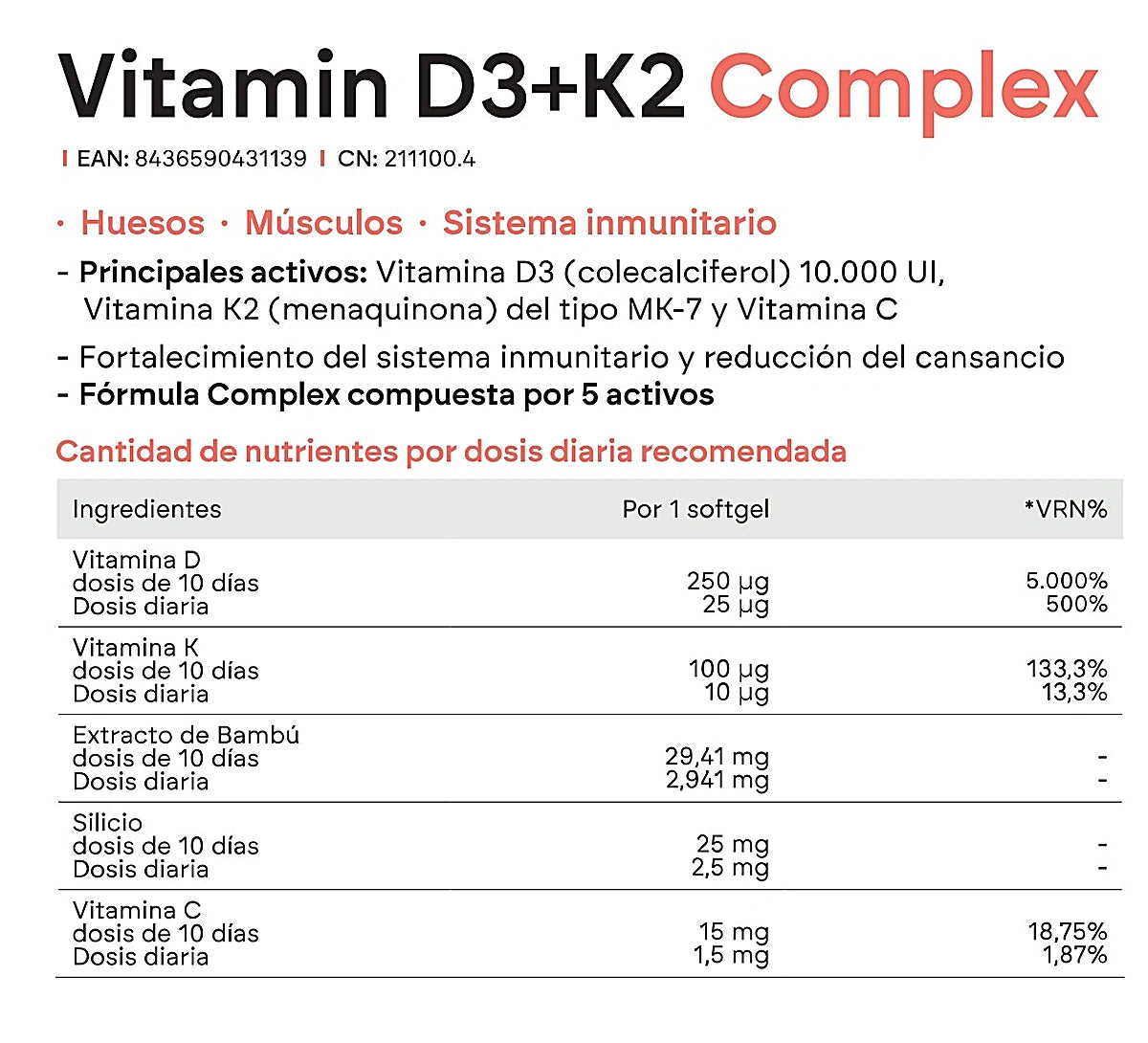 NUTRALIE Vitamina D3 + K2