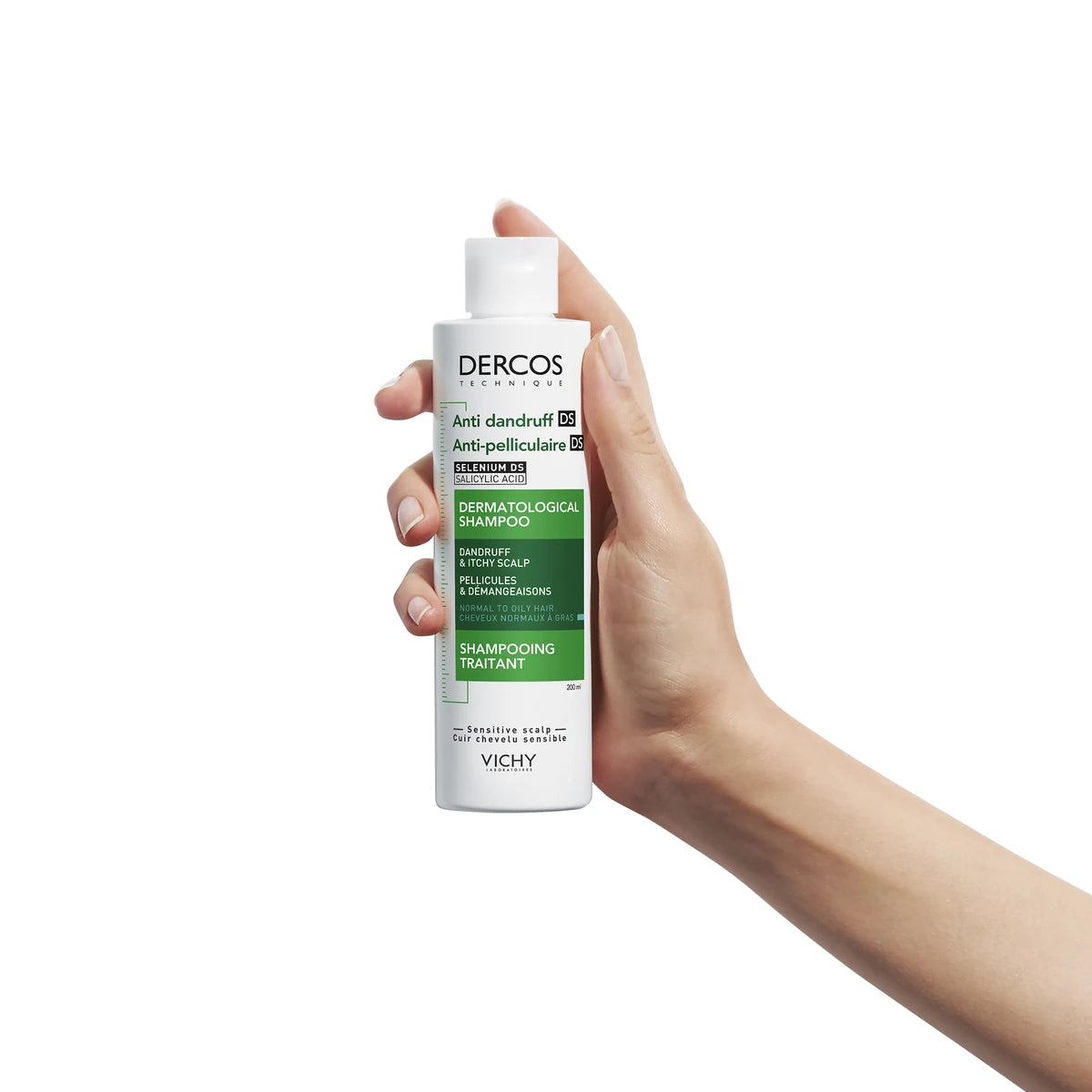 Vichy Dercos DS Normal a Graso 200 ml - presentación en mano