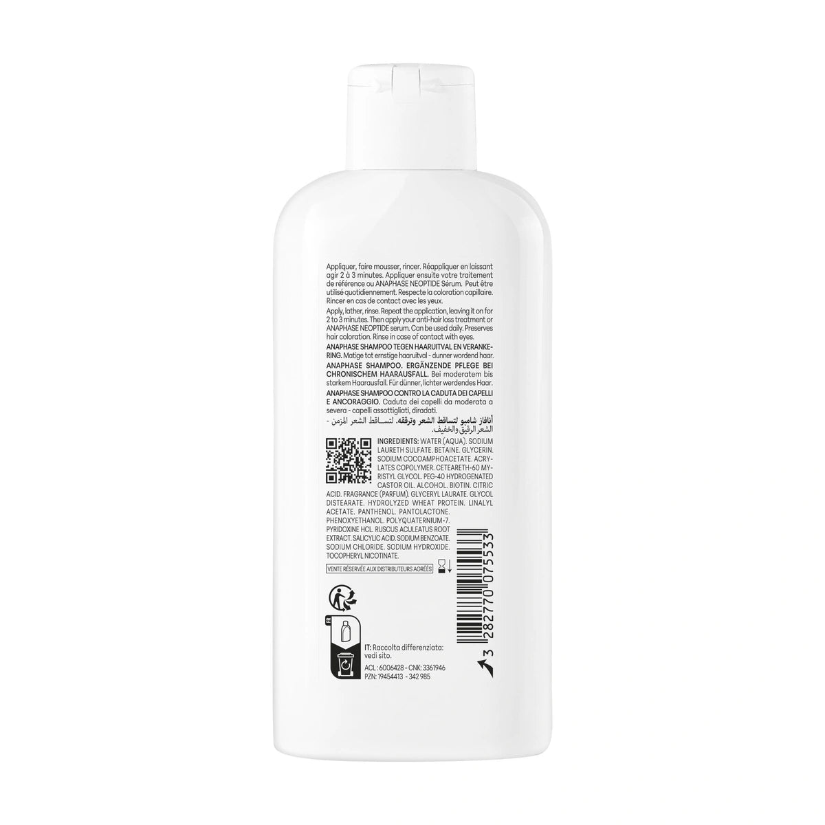 Ducray Anaphase Champú Complemento Anticaída | Cabello Débil y Caída Capilar | 400 ml
