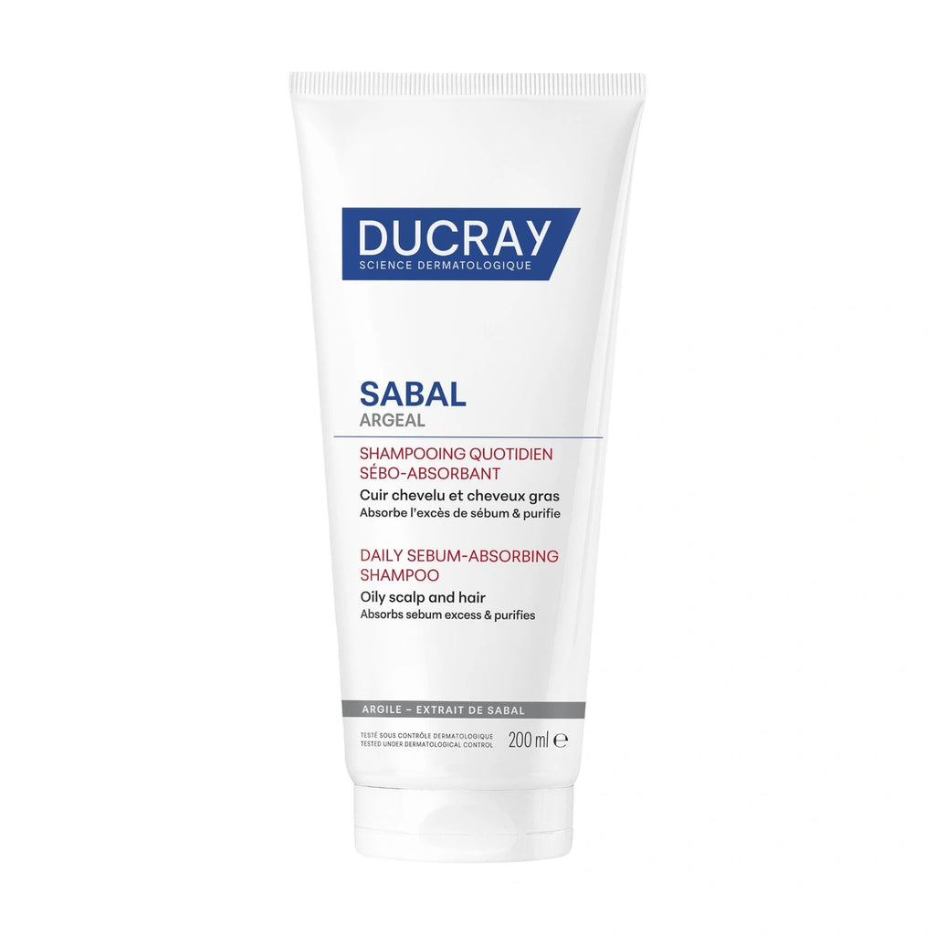 Ducray Sabal Argeal Champú Diario Seboabsorbente | Cabello y Cuero Cabelludo Graso | 200 ml