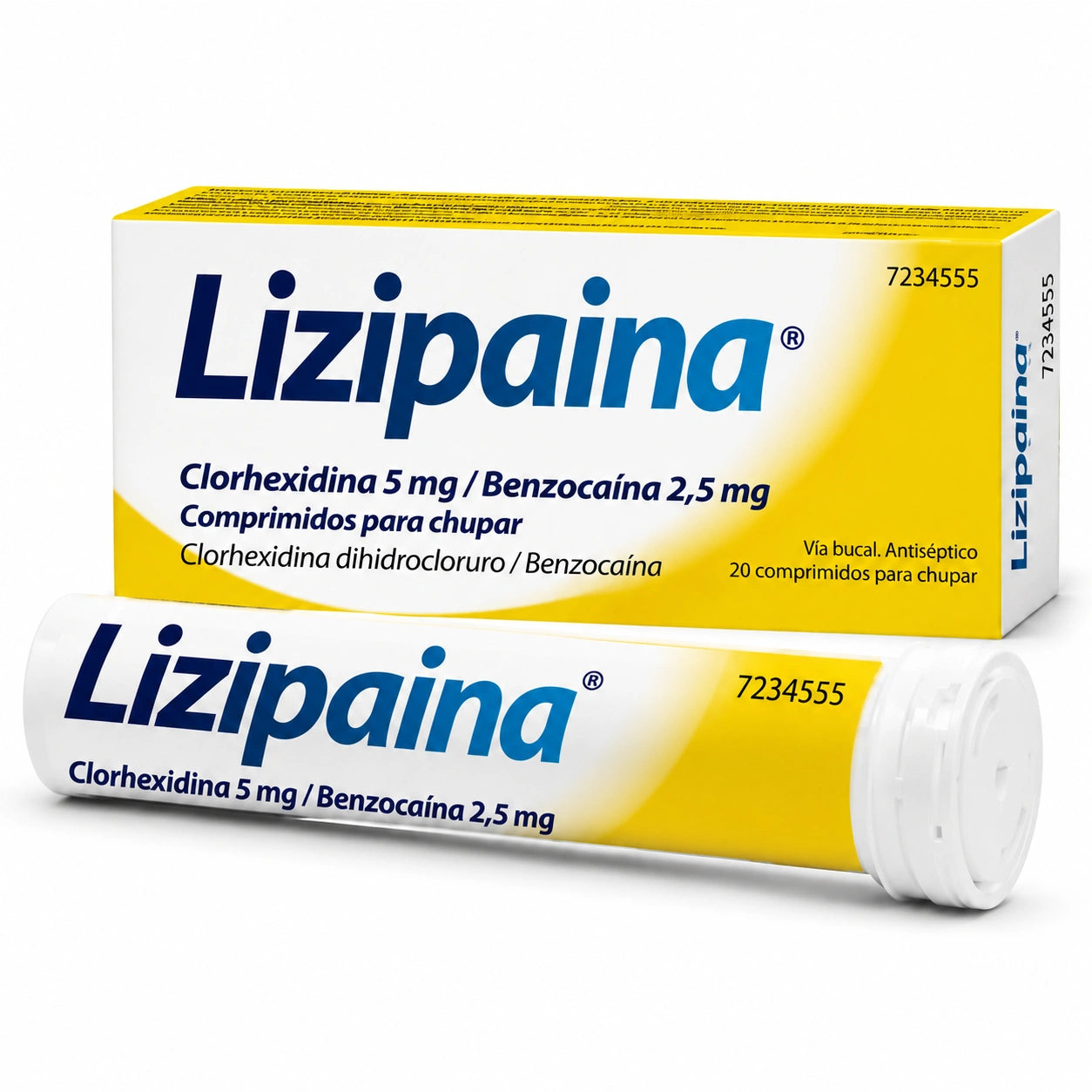 Lizipaina Clorhexidina 5 mg/ Benzocaína 2,5 mg comprimidos para chupar