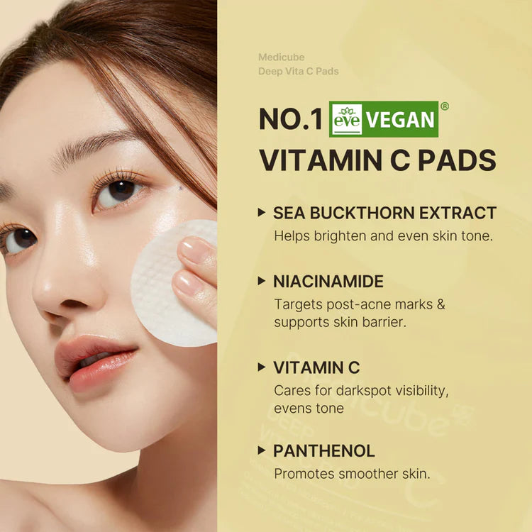 MEDICUBE Deep Vita C Pad | Discos Tónicos Iluminadores Vitamina C
