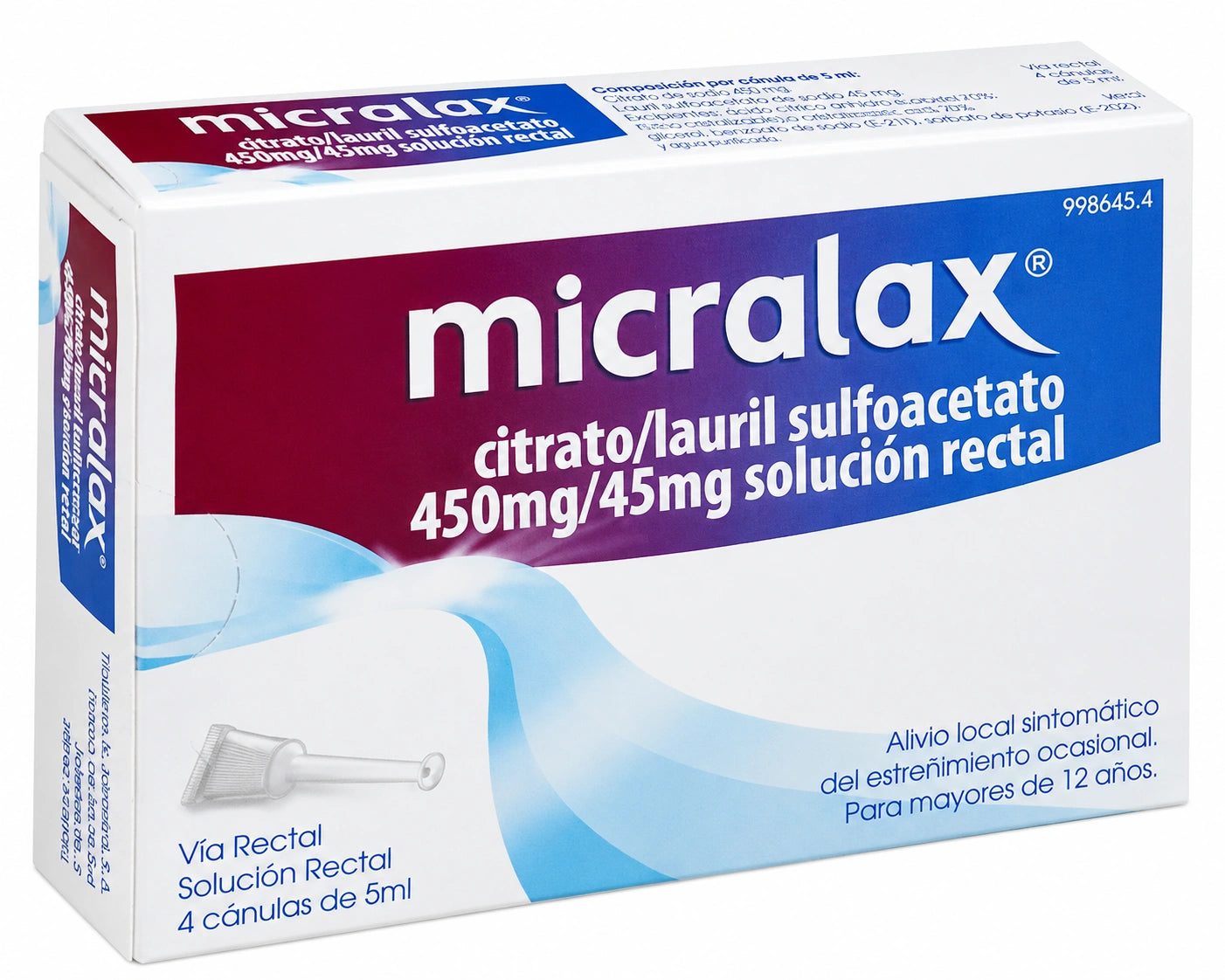 MICRALAX CITRATO/LAURIL SULFOACETATO 450mg/45mg solución rectal