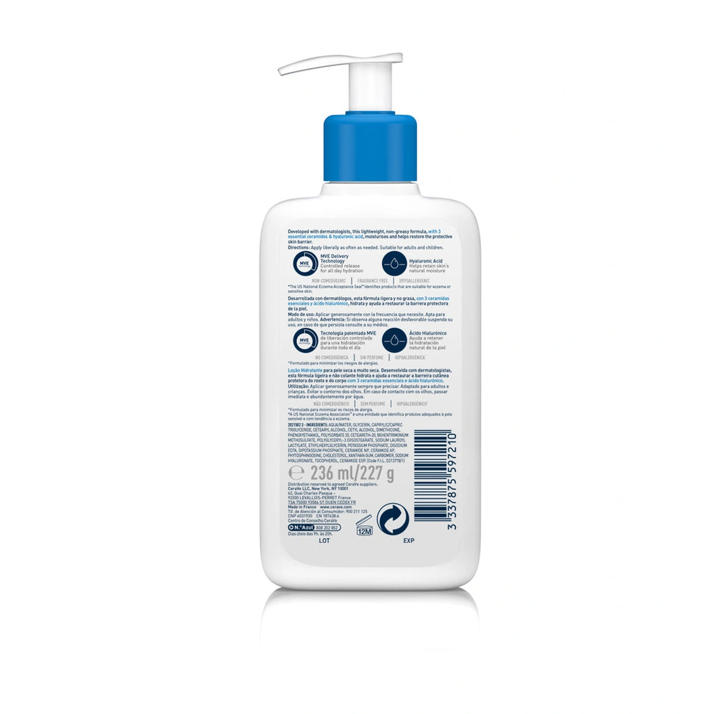 CeraVe Loción Hidratante | Hidratación Corporal y Facial para Piel Seca