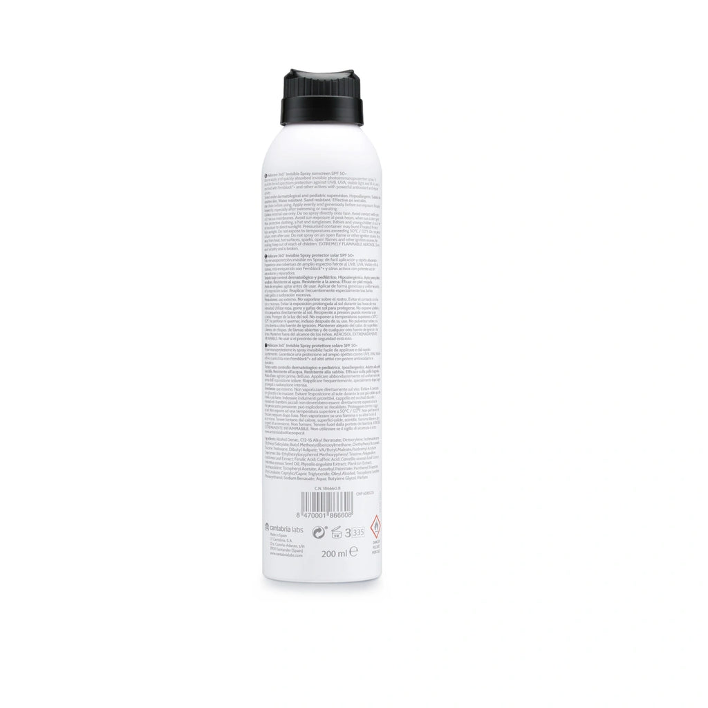 Heliocare 360º Invisible Spray SPF 50+ Protector Solar Corporal Transparente